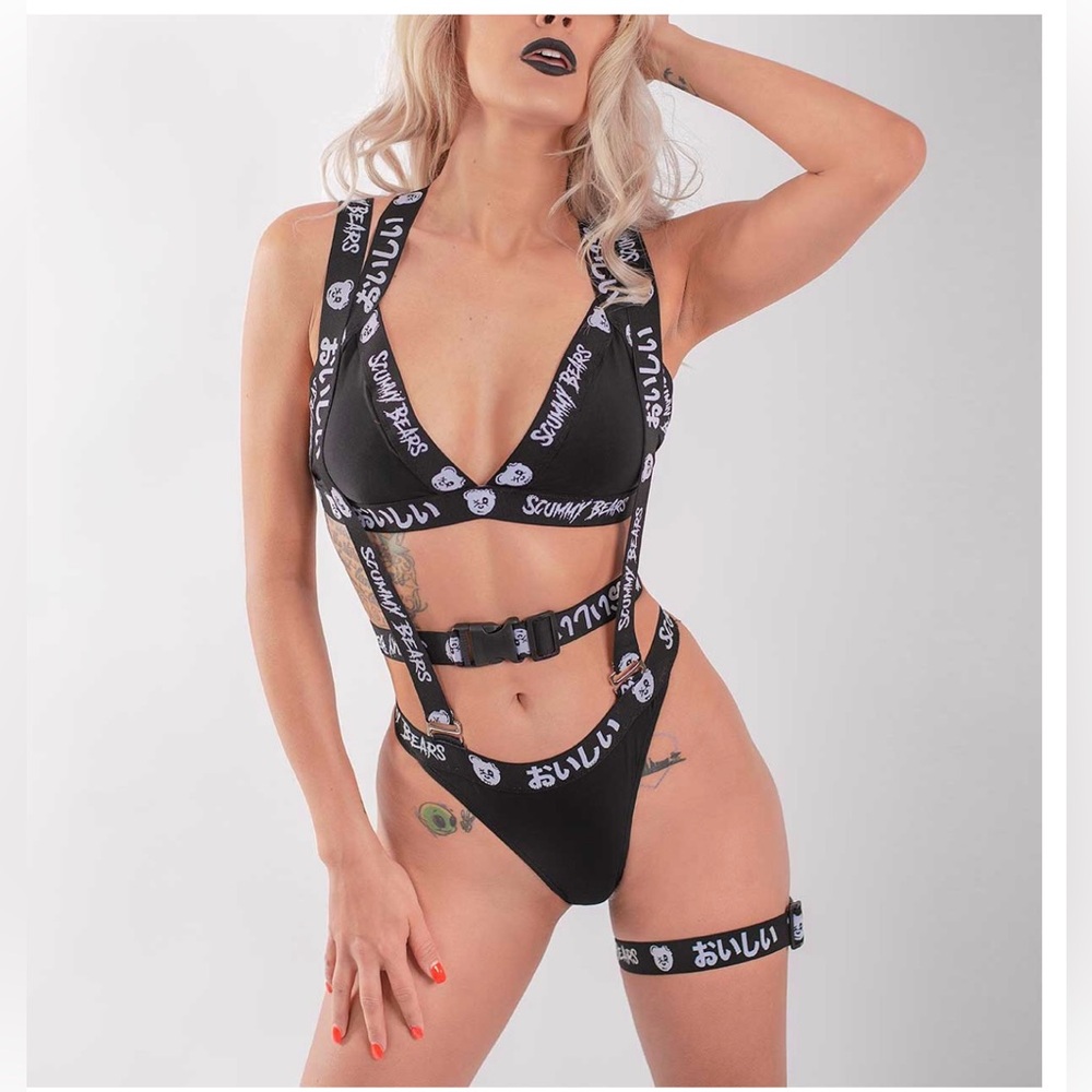 Scummy Bears bottoms + suspenders